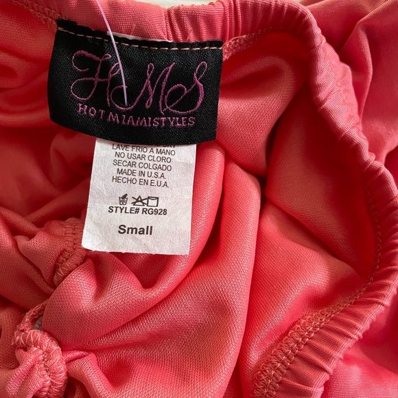 Hot Miami Styles Ruched Coral Skirt set - Picture 6 of 8